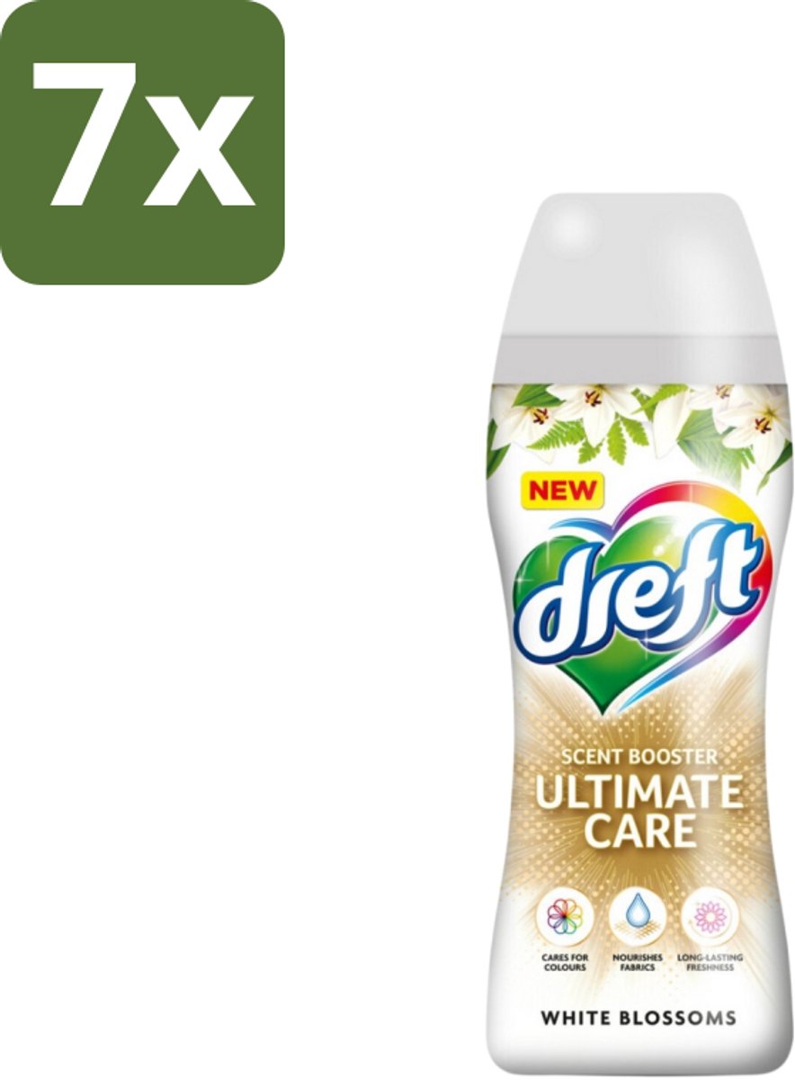 7 x Dreft - Ultimate Care - Wasverzachter - Geurbooster - Gekleurde Was - Witte Bloem - 15 Wasbeurten - Wasmiddel - Geurbooster - Kleurbescherming - Wasverzachter - Vezelverzorging