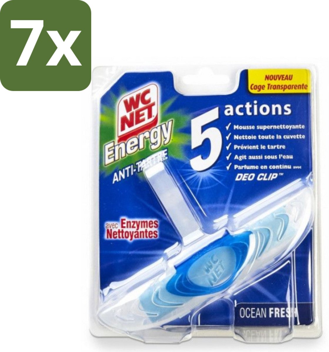 7 x WC Net - Toiletblok - Ocean Fresh - 1 Blokje - WC Net - Toilet Net - Toilet Blok - Reinigingsnet - Kalkaanslag Voorkomen