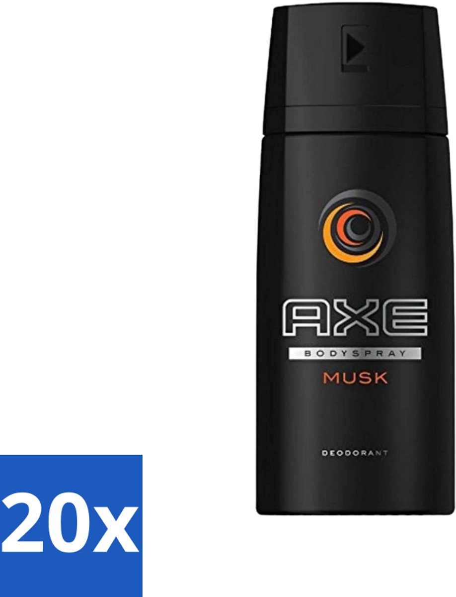 20 x Axe - Deodorant Bodyspray - Musk - 150 ml - Axe Musk Bodyspray - Deodorant Voor Mannen - Frisheid - Geur - Huidbescherming
