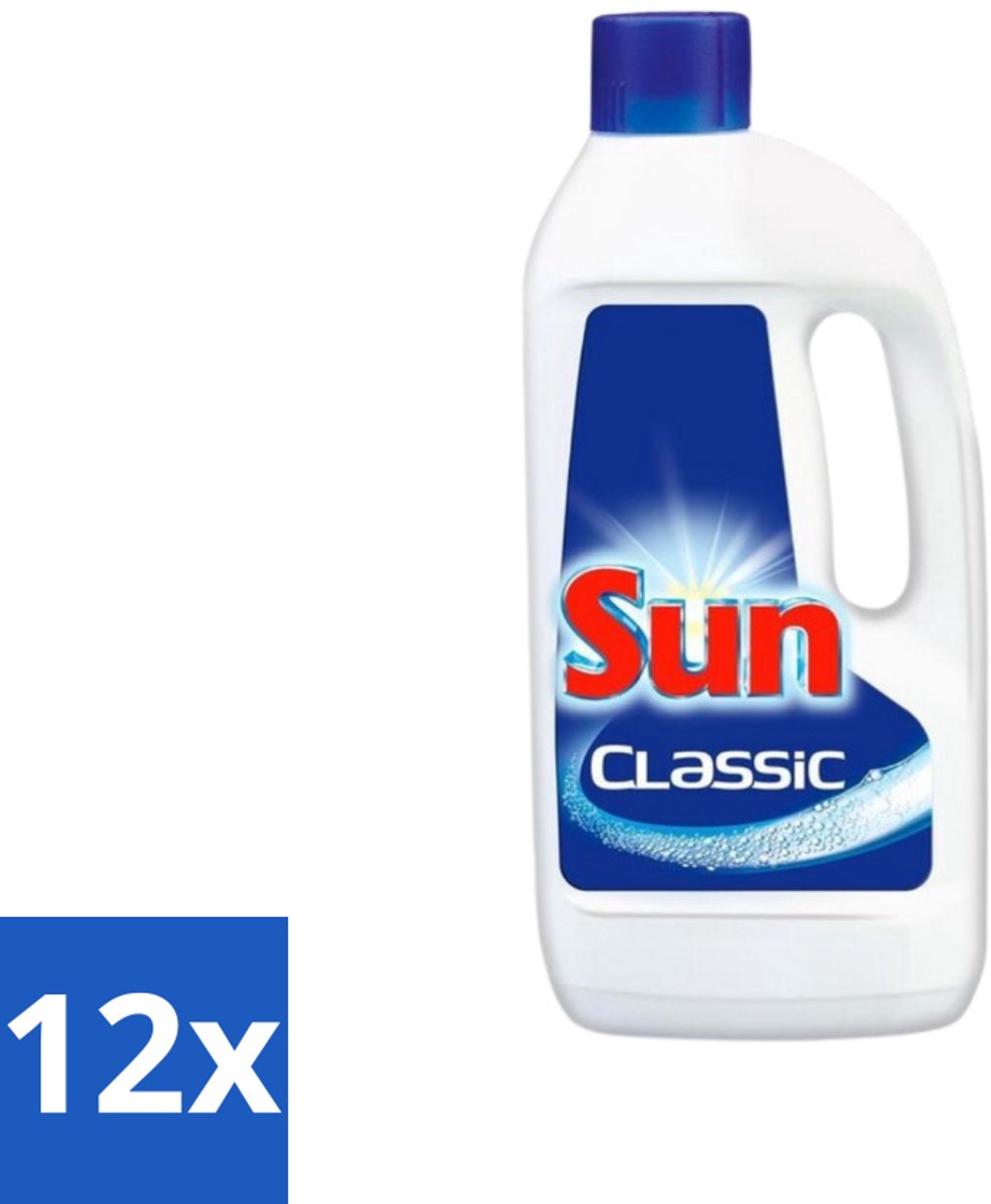 12 x Sun Classic - Vaatwasmiddel Gel - 75 Wasbeurten - Vaatwasmiddel - Vaatwasser - Vaatwasgel - Schoon Vaat - Vloeibaar Vaatwasmiddel