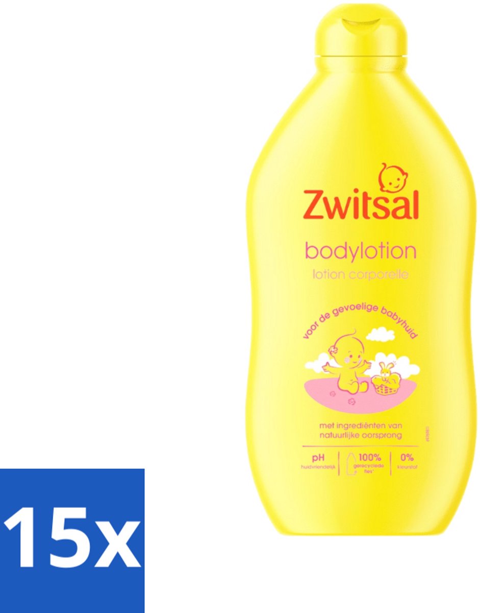 15 x Zwitsal - Babyverzorging - Bodylotion - Extra Verzorgend en Zacht - 400 ml - Babyhuid Verzorging - Zwitsal Bodylotion - Baby Bodylotion - Huid Verzorging - Hydraatatie