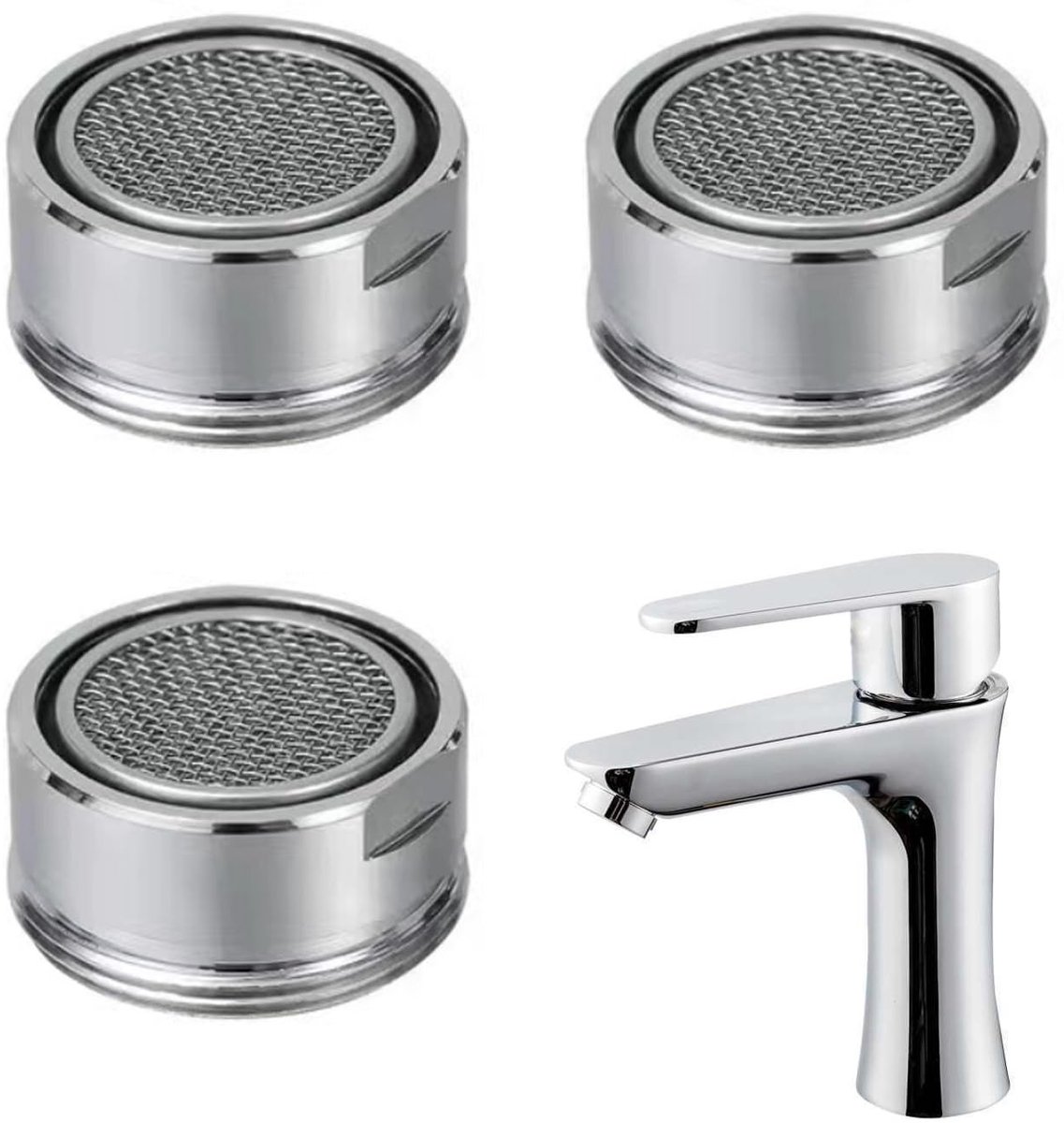 Solidchoice - Set van 3 Waterbesparende Kraanfilter Voor Keuken en Badkamer
