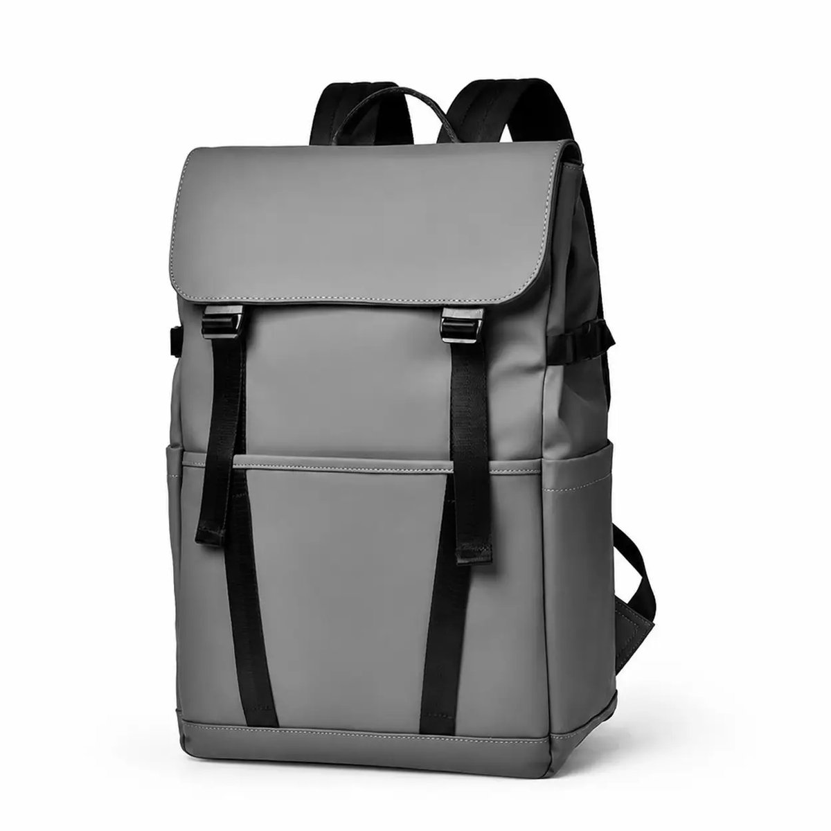 Laptoprugzak 15,6 Inch met Flip Cover – Waterbestendige Rugzak met Meerdere Vakken – Krasbestendige Laptop Rugtas met Bagageband – Zakelijke Reistas, Schoolrugzak & Daypack voor Werk, College en Reizen