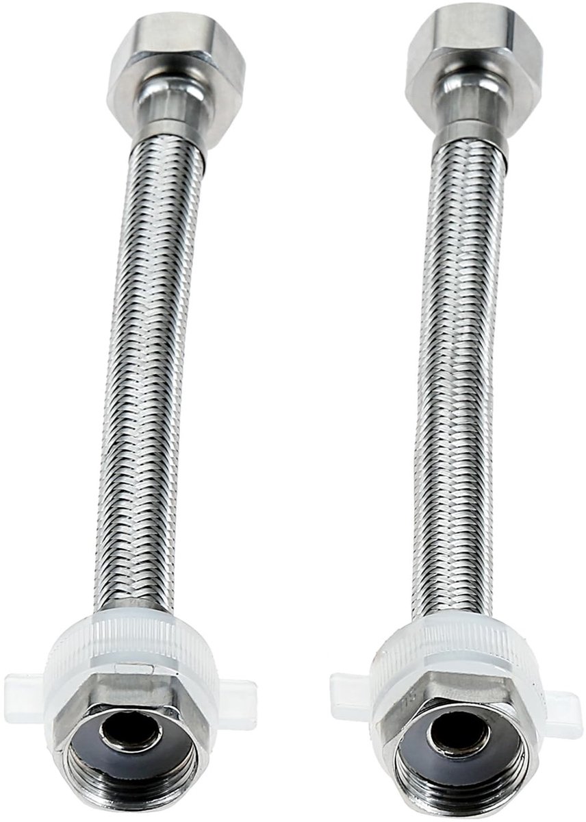 Elzusha - Set van 2 Flexibele Slangkoppelingen RVS G1/2" 20 cm