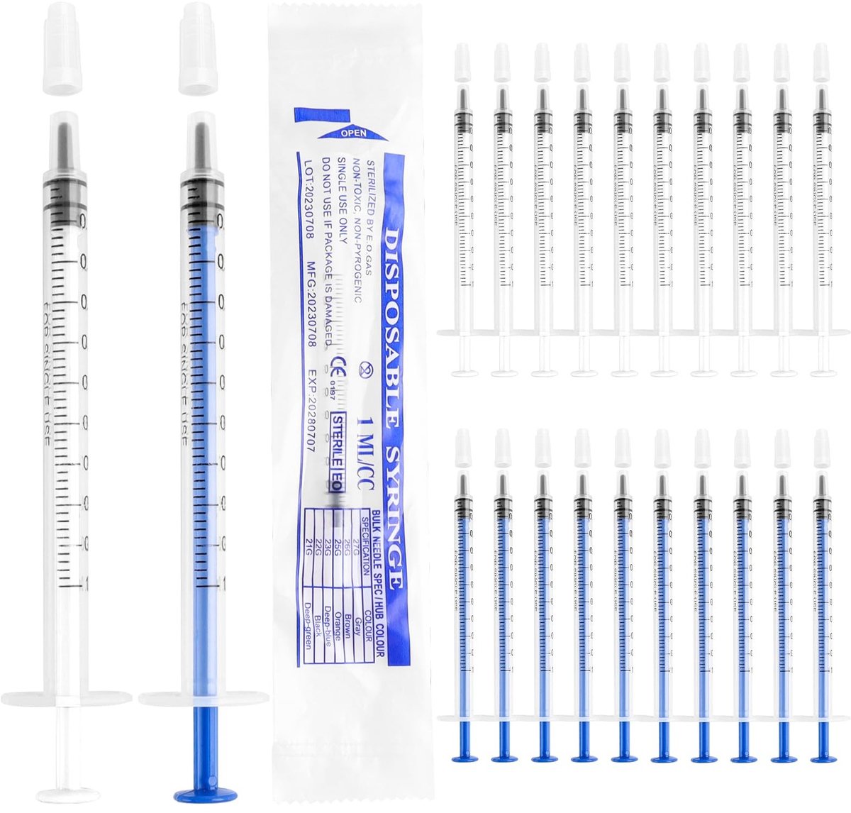 Elzusha - Set van 20 Plastic Spuiten voor Vloeistoffen