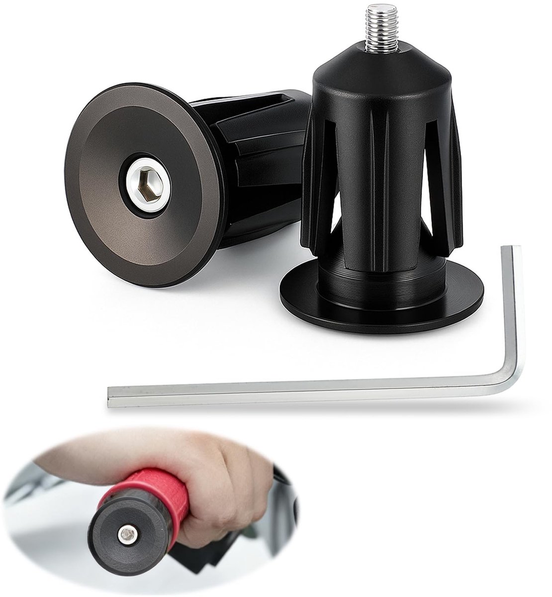 Elzusha - Set van 2 Aluminium Handvatstoppen voor Fietshandvatten