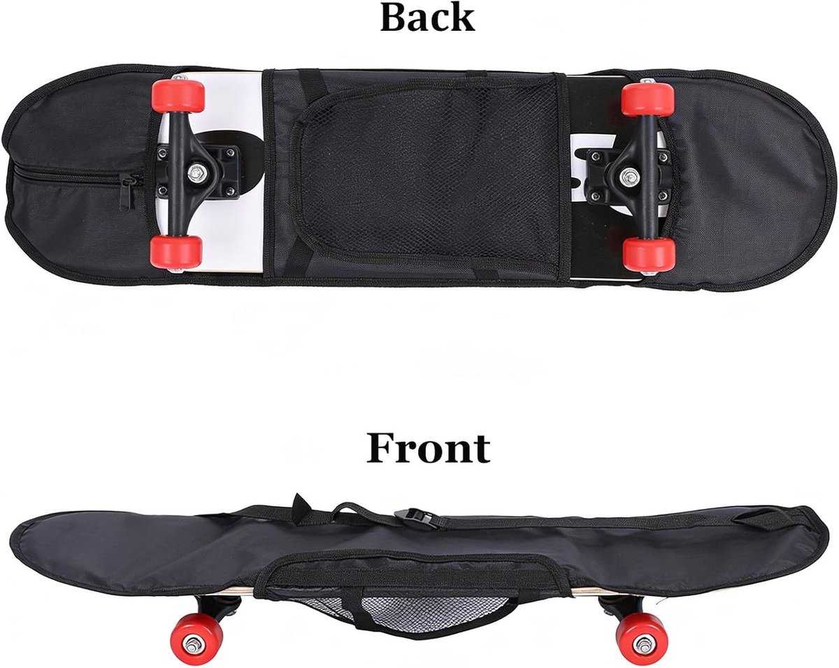 Waterdichte Longboard Tas 2-delige Skateboard Beschermhoes voor Reizen en Buitenactiviteiten met Mesh Pocket