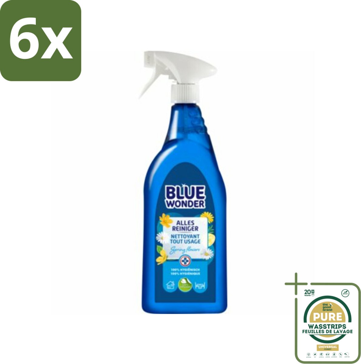 Blue Wonder Allesreiniger Spray 750 ml - Voordeelverpakking - 6 stuks - Reinigingsmiddel - Allesreiniger spray