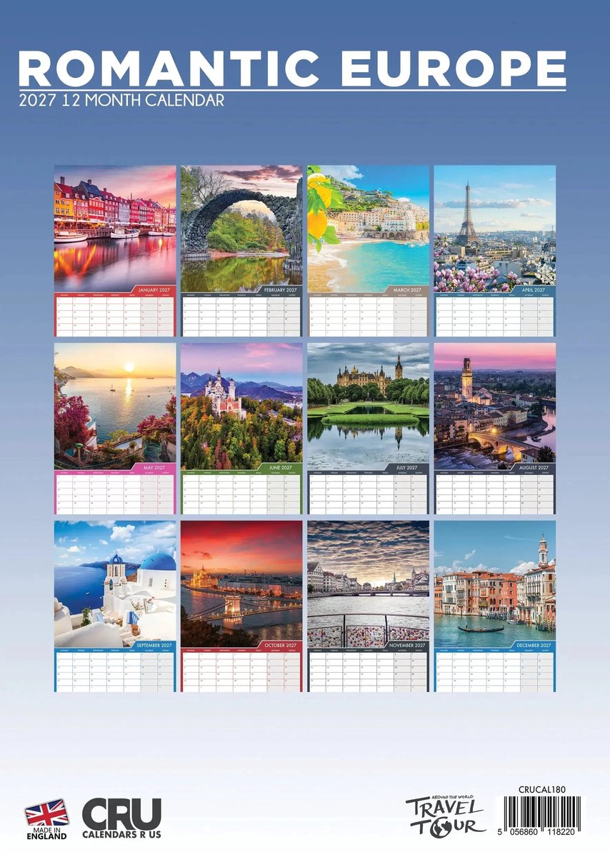 Romantic Europe A3 Kalender 2027
