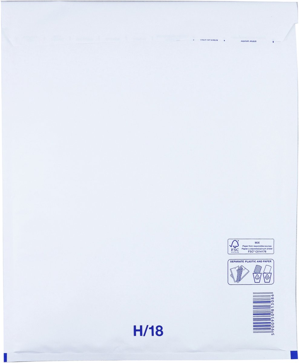 Luchtkussen enveloppen A4 - 18/H - 370 x 290 mm - 10 stuks - HK zelfklevend met plakstrip - Wit - Netuno