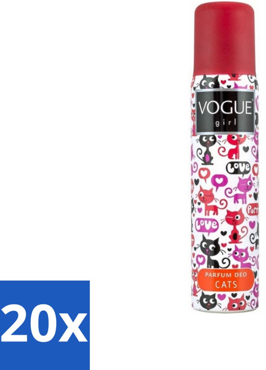 Vogue - Deodorant - Girl - Parfum Cats – 100 ml - Bulkverpakking - 20 stuks