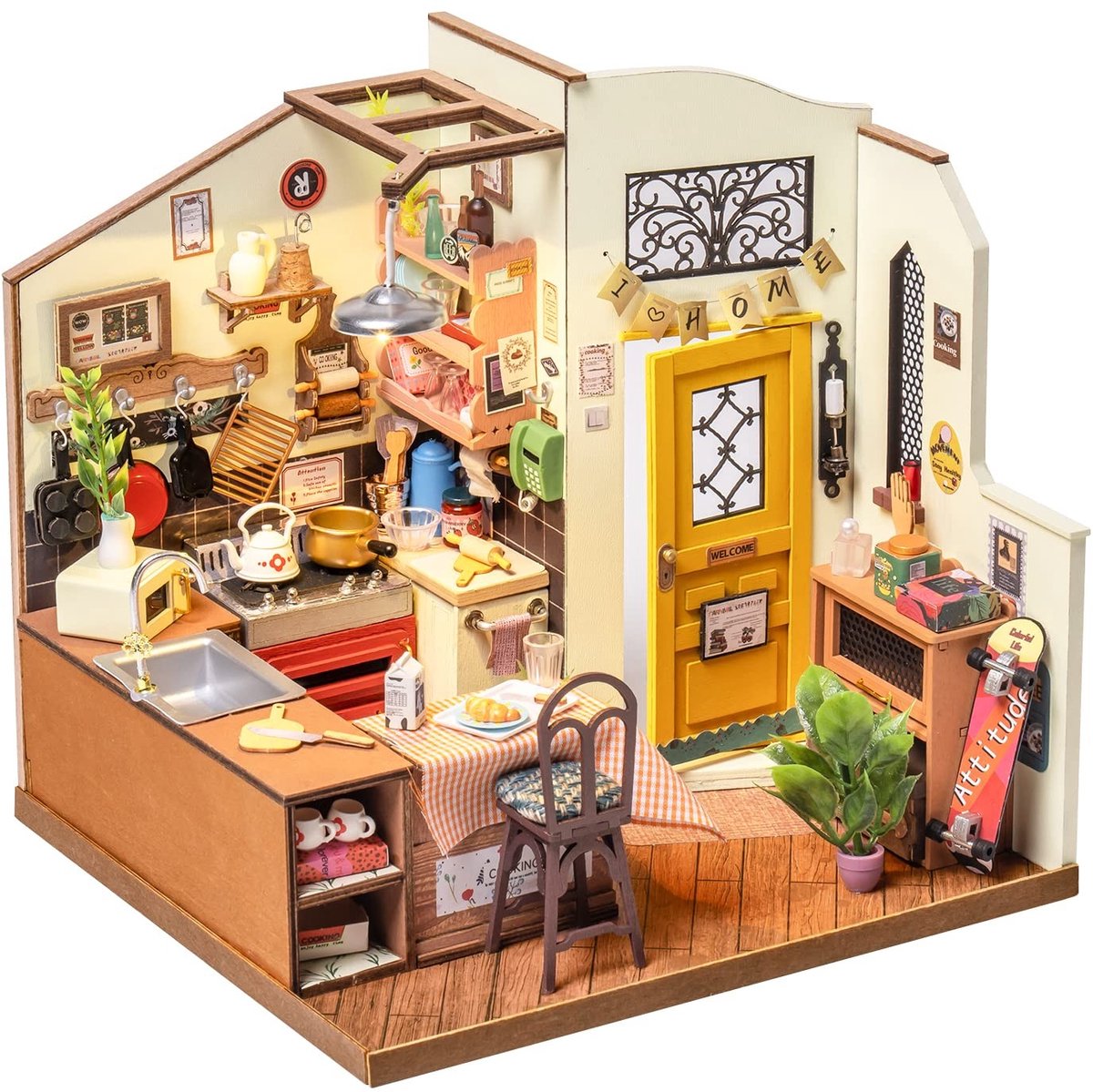 Elzusha - Miniatuur Houten Poppenhuis met Meubels voor Volwassenen