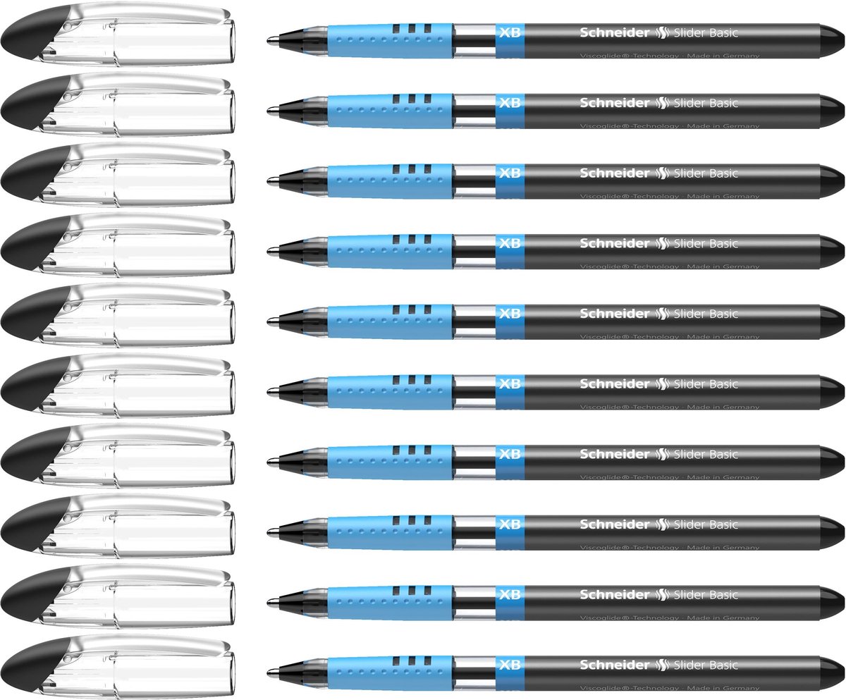 Elzusha - Ballpoint Pen met Soft-Grip Zone, Pack van 10, Zwart