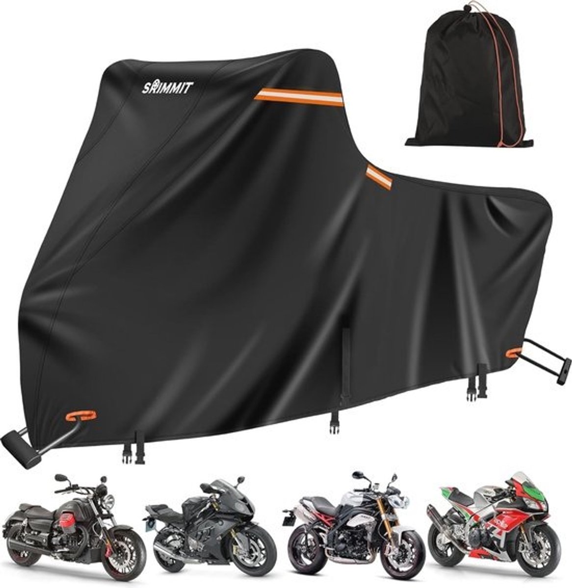 Waterdichte Motorhoes 420D Heavy Duty voor Touringmotoren - UV Bescherming en Stormbestendig