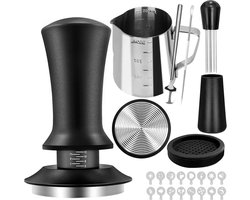 casalora - Koffie stamper set - Barista accessoires - Espresso Sabotage - 51mm Espresso - Koffie Roerder - Melkkan - Sabotage Mat - Barista handdoek - Latte Art Pen - 16 Decoratieve