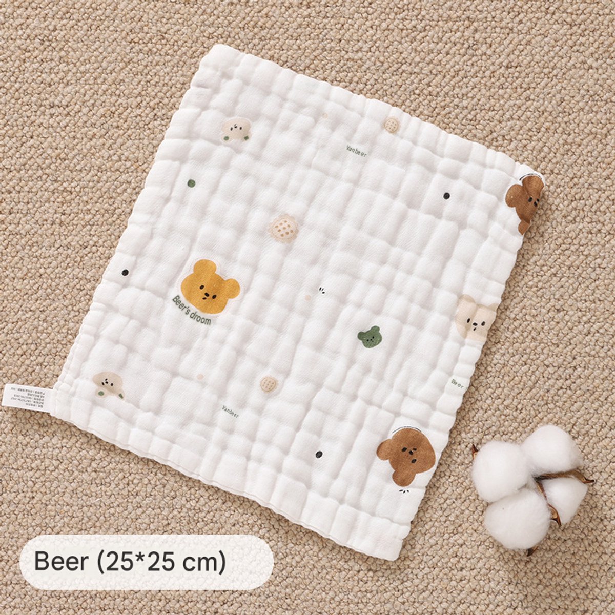 Extra zachte babydoek van puur katoenen gaas (1 stuk)-Stijl 3-25*25cm