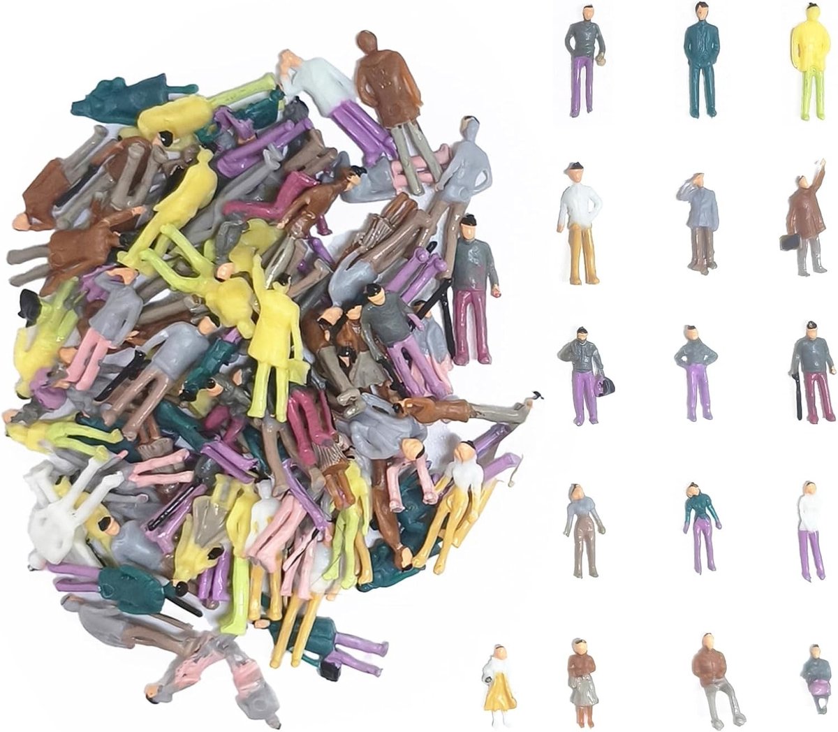 80 miniatuurfiguren in schaal 1:75 voor zandtafel, doe-het-zelf decoratie en miniatuurscènes