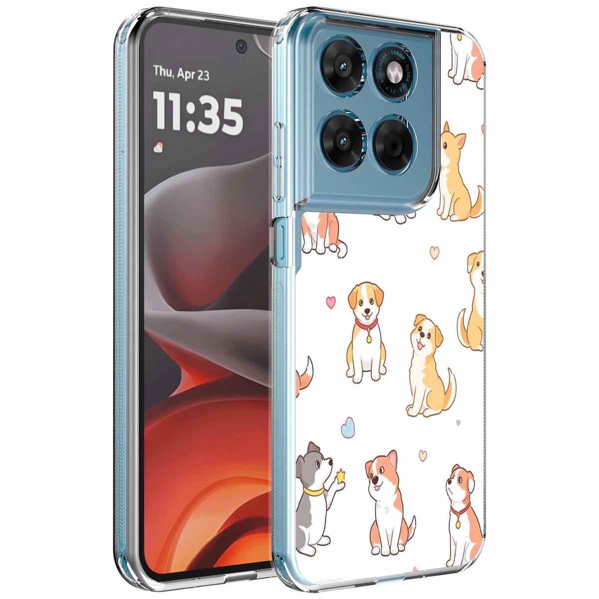 Smartphonica Geschikt voor Motorola Moto G15 Telefoonhoesje met Honden opdruk - Draadloos op te laden - Shockproof Siliconen TPU Strong Case - Sterk Schokbestendig Telefoonhoesje geschikt voor Motorola Moto G15