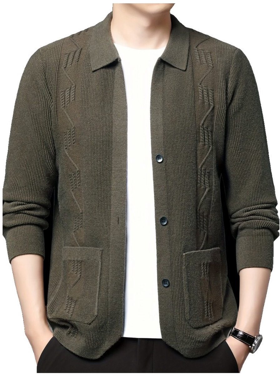 Currero Cardigan Heren Vest Mannen Met Knopen Volwassenen Warm Gebreid Vest Groen