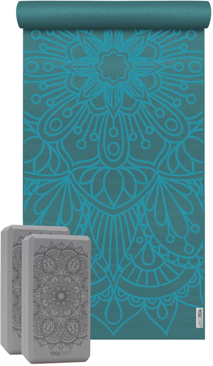 Yoga-Set Starter Edition - lotus mandala (Yogamatte + 2 Yogablöcke)