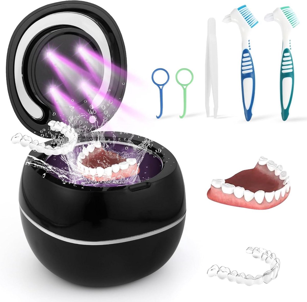 Ultrasone Reiniger - Schoonmaakapparaat - Sieraden Reinigen - 42000 Hz Frequentie - 180 ml - Zwart