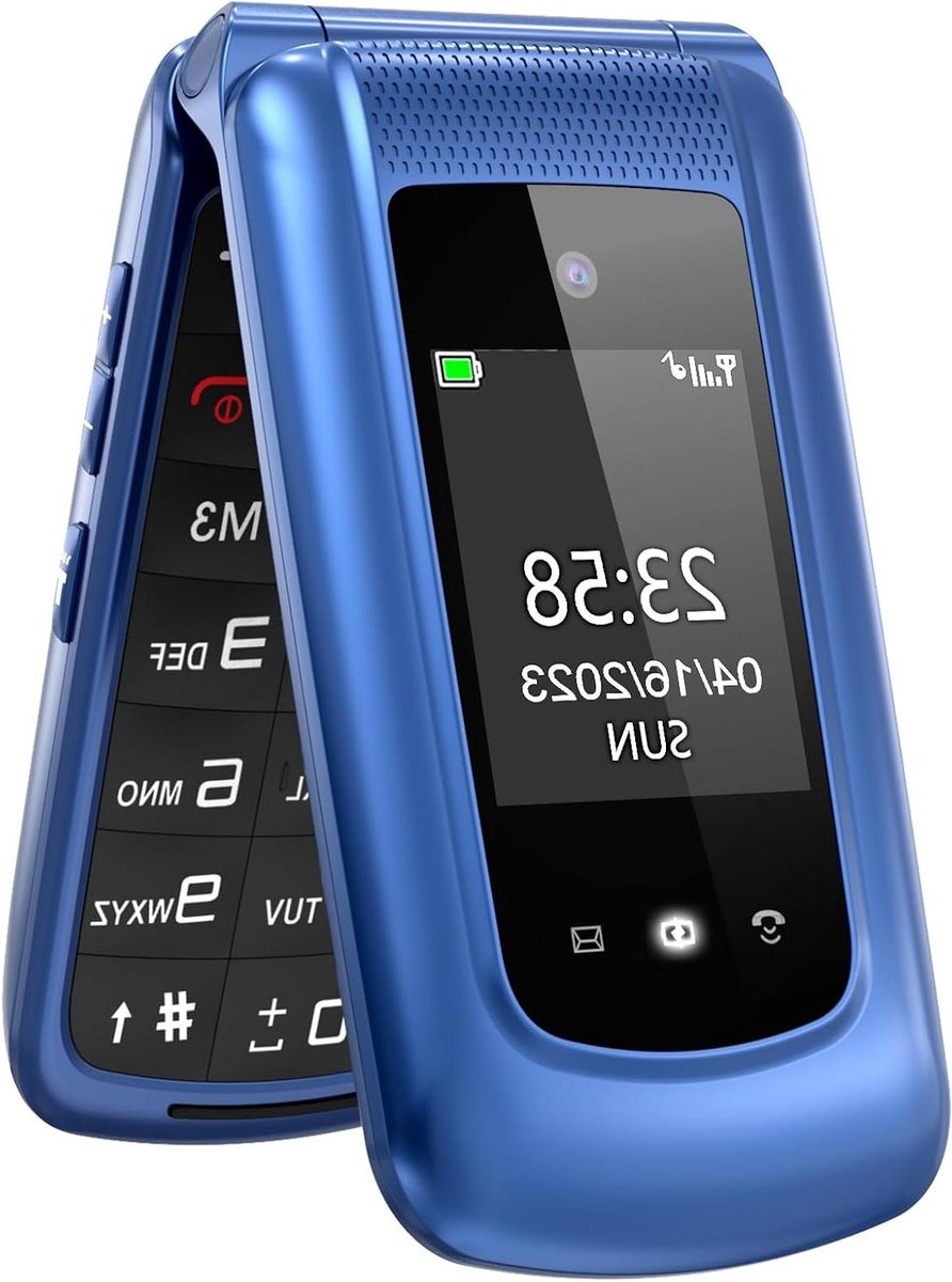 Senioren Klaptelefoon - Mobiele Telefoon - Eenvoudig Bellen - Noodoproep Functie - 2.4 Inch Display - Blauw