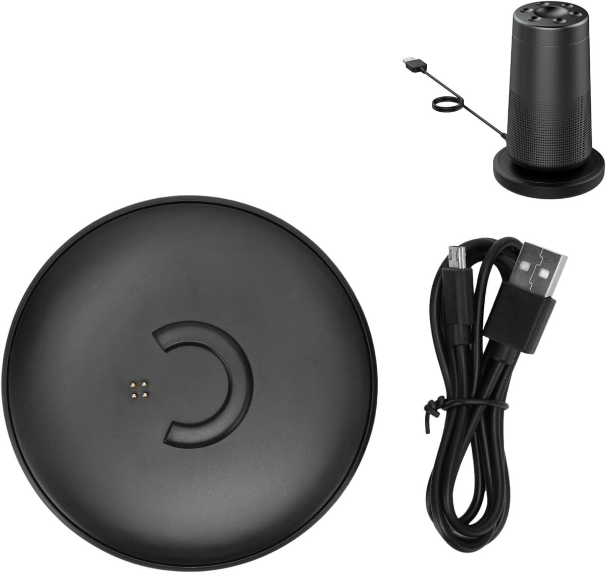 Oplaadstation voor Bluetooth Speaker met USB Aansluiting en 5V 1.6A Laadvermogen - Inclusief Oplaadkabel en Vervangende Charger
