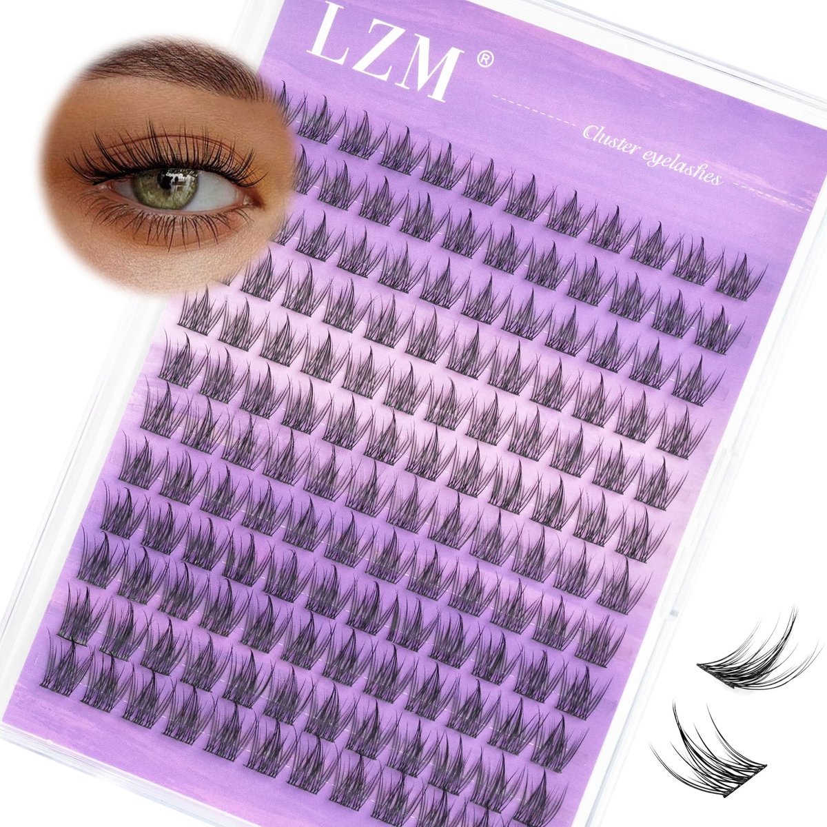 SnelShoppen - LZM Wispy Cluster Wimpers - 144 Natuurlijke Wimperclusters 10-13 mm, Dunne Band, DIY Look voor Feest en Dagelijks Gebruik