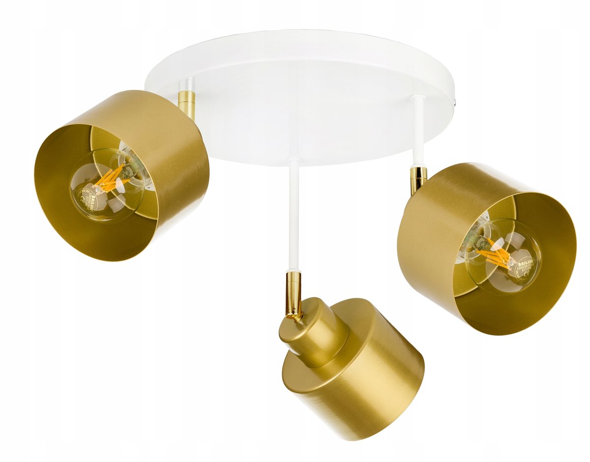 Gouden Plafondlamp met Verstelbare Armaturen - Stijlvolle Loft Verlichting