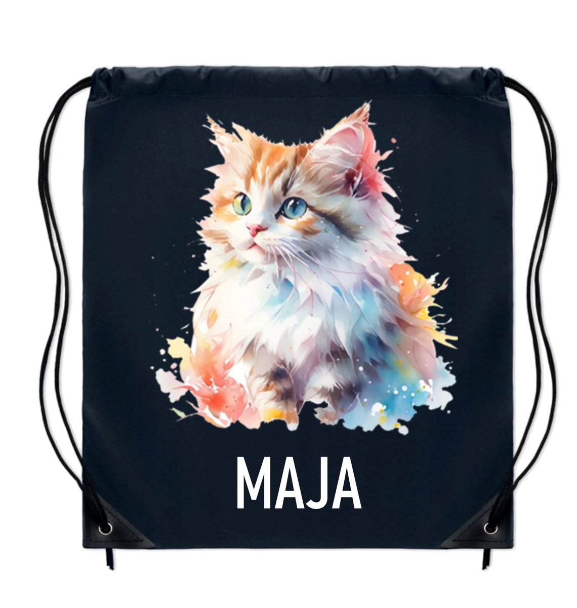 Merkloze gymtas met naam - Blauw, waterdicht, 36x39cm