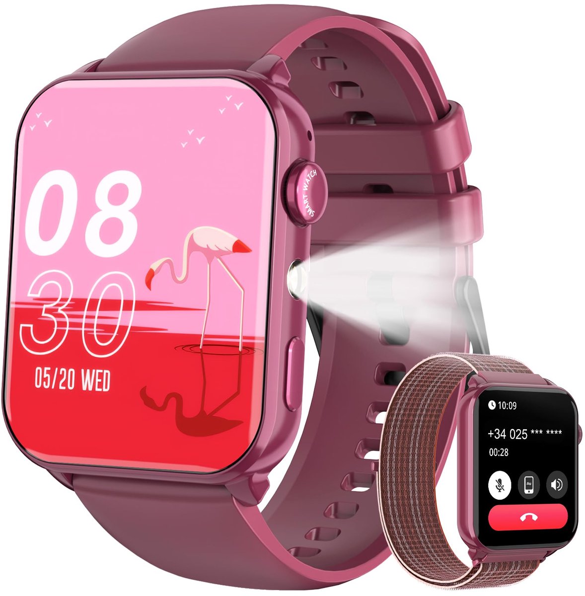 Blackview Smartwatch - Fitnesstracker met LED-Zaklampcsportmodi - Fitnesshorloge - Dameshorloge | Hartslag | Slaap | Menstruatie - Heren Horloge voor Android/IOS