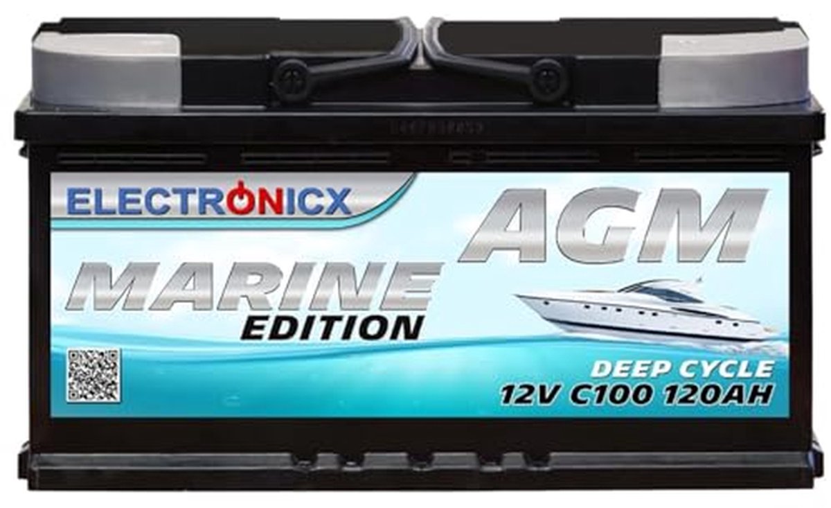 AGM Accu - Zonne-energie Batterij - Energie Opslag - Onderhoudsvrij Ontwerp - 120Ah 12V - Aqua