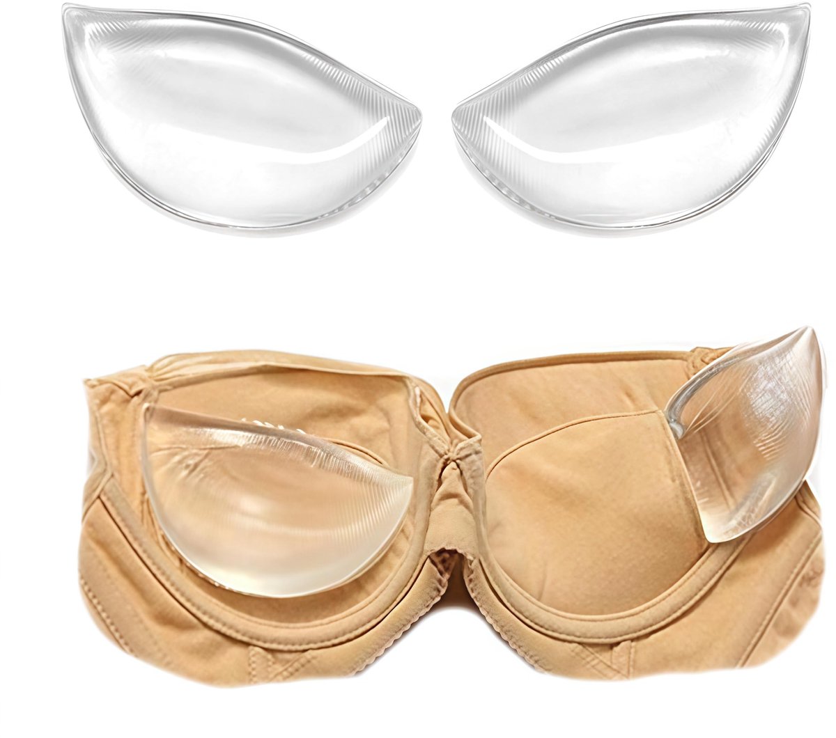 Dailygoods- BH-inzetstukken Waterdichte Siliconen - Herbruikbare Borstversterkers - Push Up Borstpads - Lichtgewicht en Duurzaam - Ideaal voor Bikini's en Badpakken