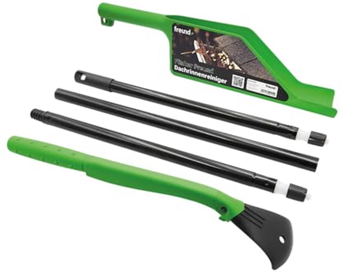 Dakgoot reinigingsset - Gootreiniger gereedschap - Dakgoten schoonmaken - Telescoopstang bereikt ver - 120 meter - Groen/zwart
