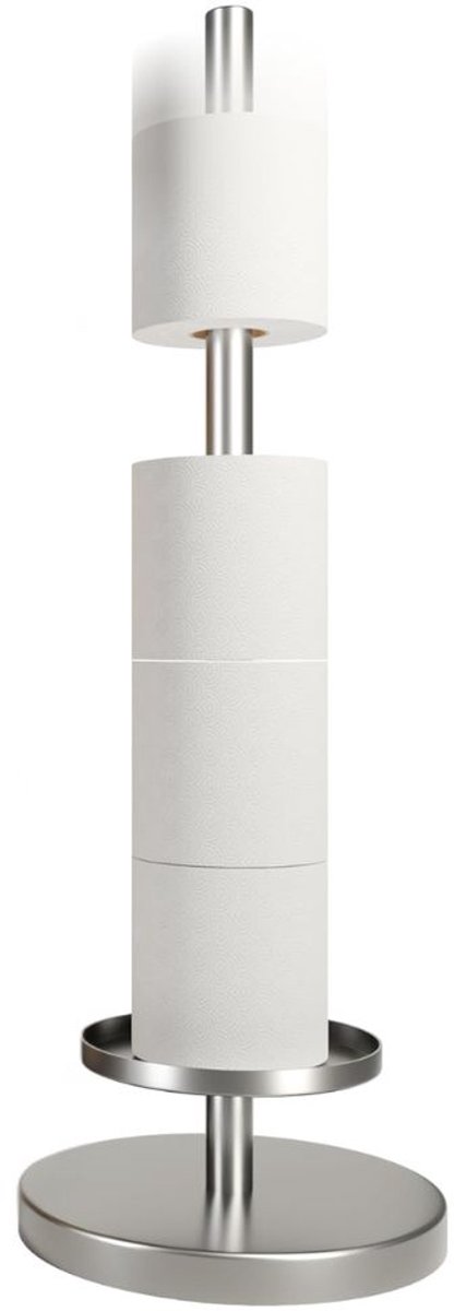 Toiletbutler - Toiletrolhouder Staand - Zilver