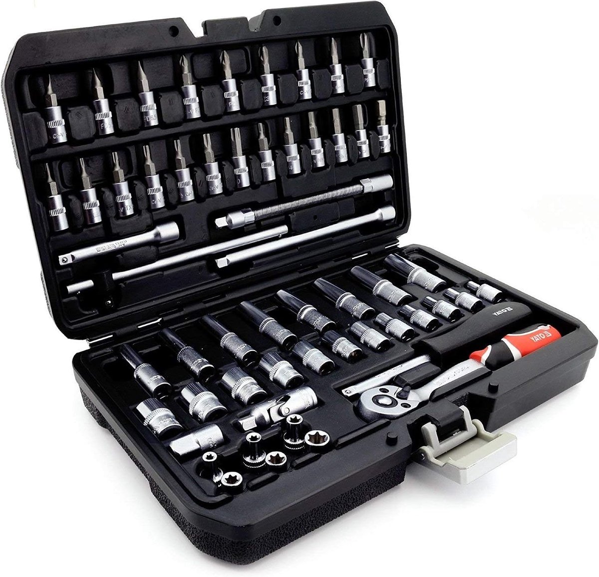 Doppenset - Gereedschapset - Klusklus - 56 Delig - 1/4 Inch - Zwart