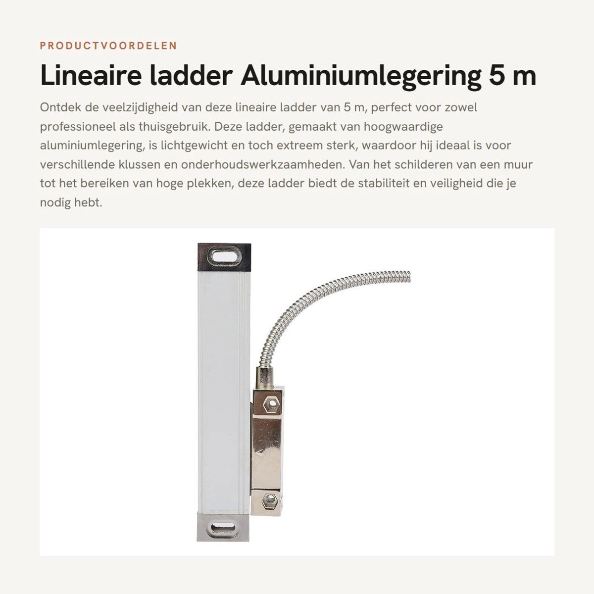 Dailygoods- Lineaire Ladder 5 m - Aluminiumlegering - Schaal - DRO - Kwaliteitsinspectie - Lichtgewicht - Meetlat