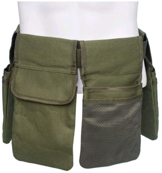 Dailygoods- Opbergtas Tuingereedschap - Canvas Tas - Gereedschapsriem - 4 Zakken - Verstelbare Heupband - Stevige Bevestigingsband - Tuingereedschap Riem van Dailygoods — afbeelding 4