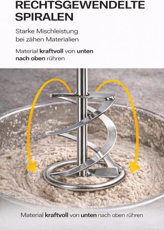 Roestvrij Stalen Roerder - Mixer Accessoire - Materialen Mengen - V2A Roestvrij Staal - Ø140mm - Zilverkleurig — afbeelding 3