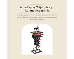Dailygoods- Wijndisplay eenvoudig te monteren - Wijnrek metaal - Wijnrek marmer - Wijnhouder 11 flessen - Ruimtebesparend - Stevig en duurzaam
