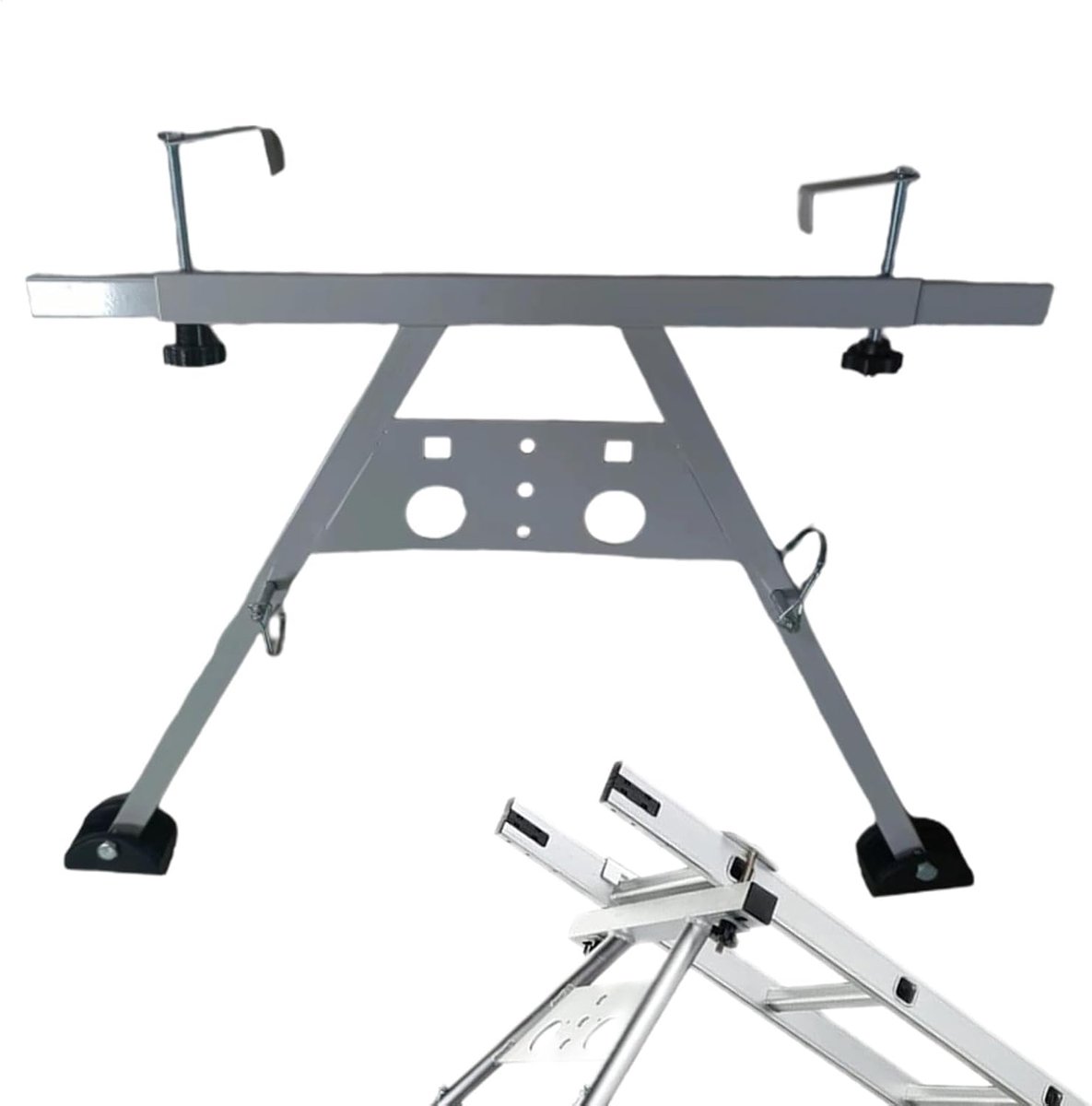 Ladder Stabilisator - Ladder Accessoire - Veilig Werken - Verstelbare Poten - 24.8cm Breed - Zilver