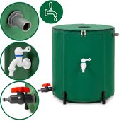 Springos Regenton - Regenwatertank - Opvouwbaar - Met Kraan - 2 Kranen - 100 L