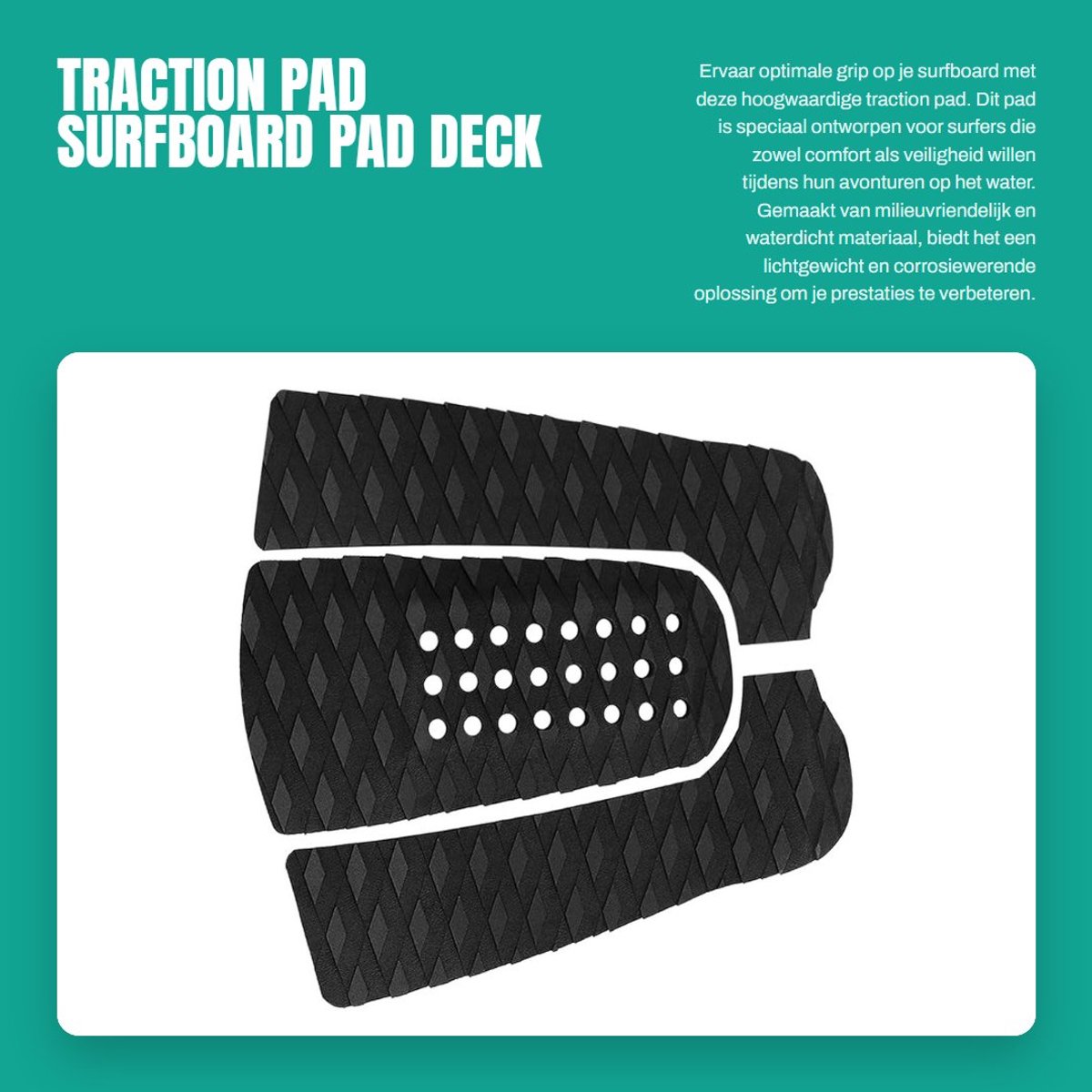 Dailygoods- Traction Pad - Antislip Surfboard Pad - Waterdicht - Lichtgewicht - Duurzaam - Antibacterieel - Surfboard Grip