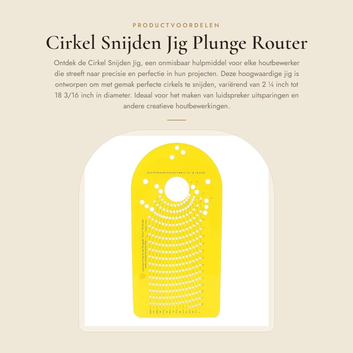 Dailygoods - Cirkel Snijden Jig - Plunge Router Accessoire - Hoge Nauwkeurigheid - Geel - Houtbewerking Gereedschap - Perfecte Cirkels - DIY Projecten