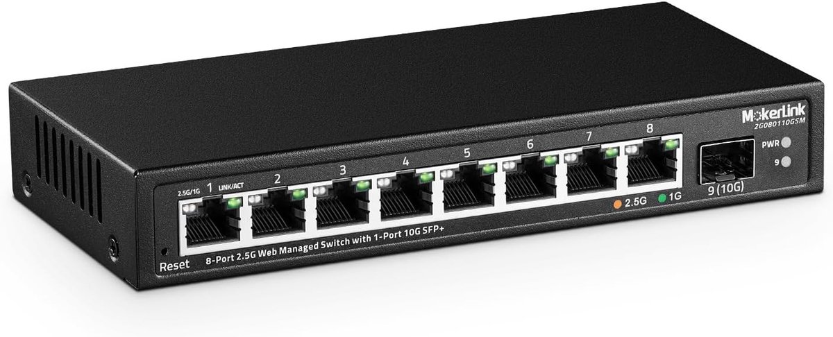 Netwerk Switch - Gigabit Switch - Netwerk Uitbreiding - Web Beheer - 8 Poorten - Metaal