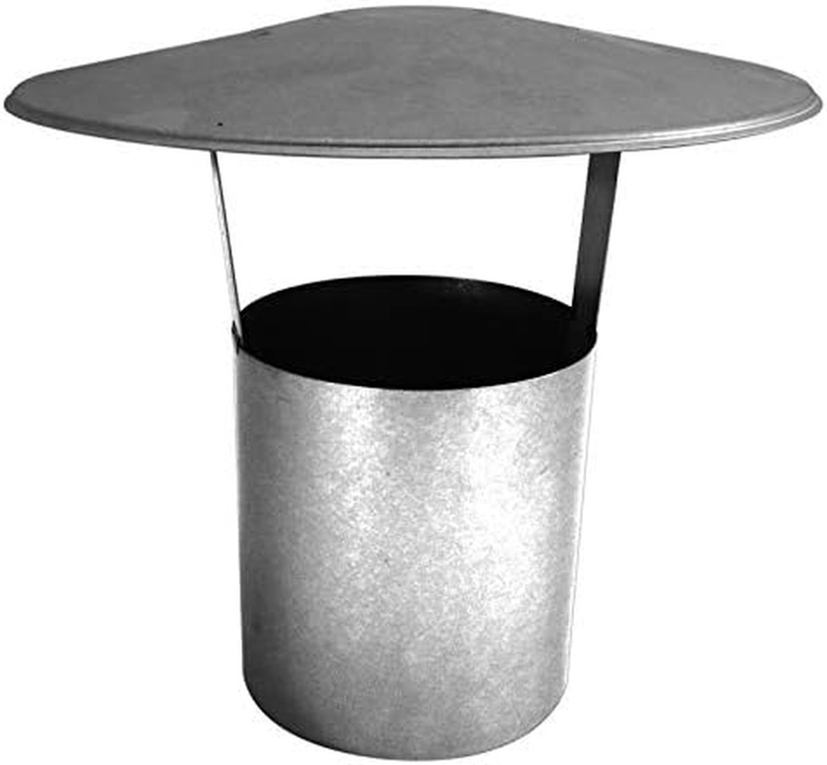 Regenhoed - Kachelpijp - Schoorsteen Beschermen - Vuurgealuminiseerd - Diameter 130 mm - Zilver