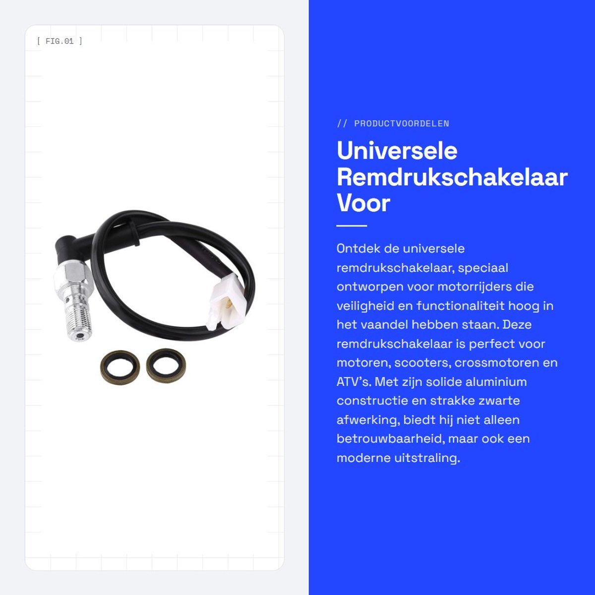 Dailygoods - Universele Remdrukschakelaar - Voor Motorrijders - Aluminium - Zwart - Geschikt voor Scooter - Hoogwaardige Kwaliteit
