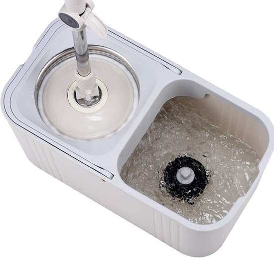 Speed Mop - Dweil met emmer - Vloeren reinigen - Automatisch roterend - Handsfree wassen - Grijs — afbeelding 5
