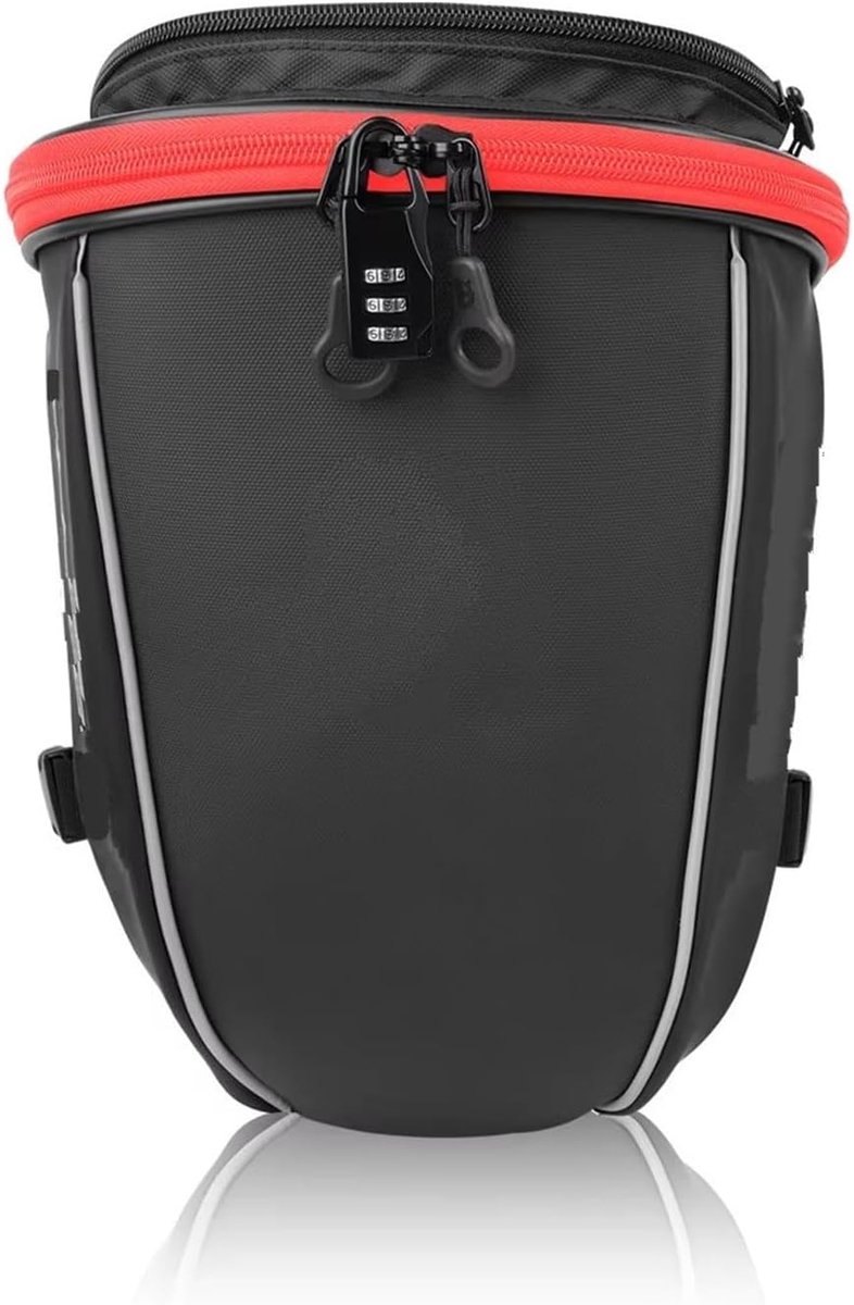 Motorfiets Zadeltas - Bagage Rugzak - Veilig Opbergen - Waterdichte Rits - 10L Capaciteit - Rood Zwart
