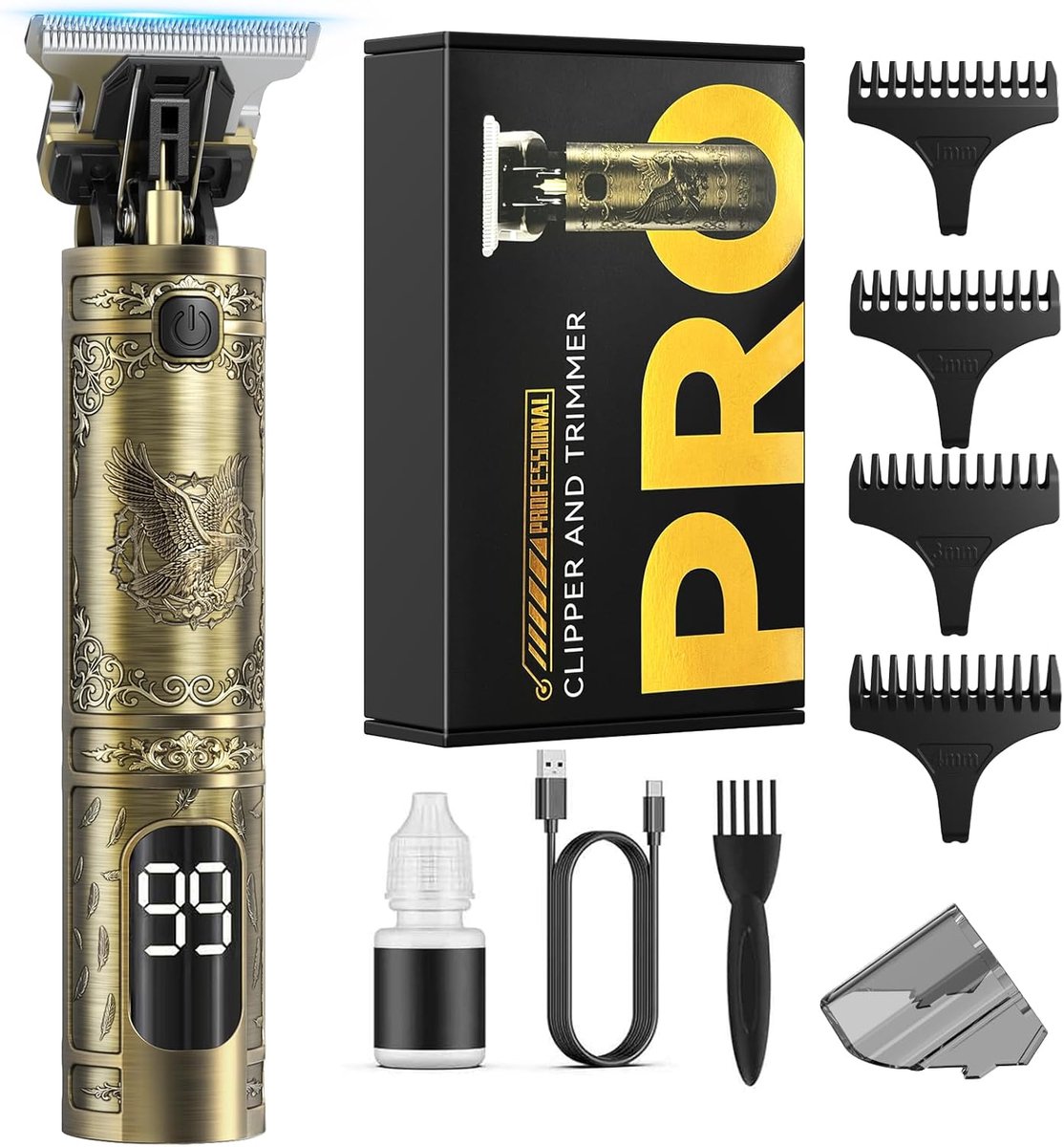 Baardtrimmer Heren - Gezichtsverzorging Trimmer - Strakke Baard - Precisie Snijblad - 153 cm - Zwart